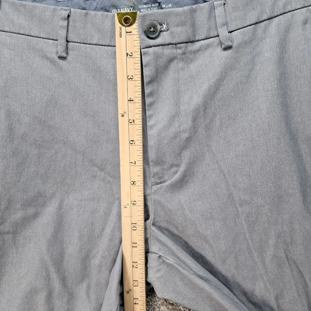 Old Navy‎ Ultimate Slim Built-In Flex Pants Mens 36x30 Gray Chinos 1166